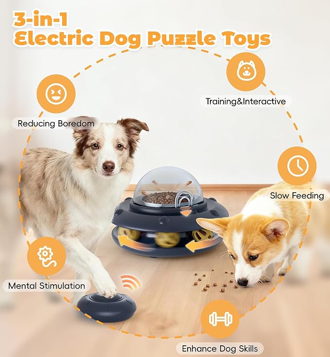 Interactive Dog Toys Rechargeable Dog Puzzle Toy with Remote Control Dog Toys to Keep Them Busy Dog Enrichment Toys Treat Puzzle Slow Feeder Treat Dispensing