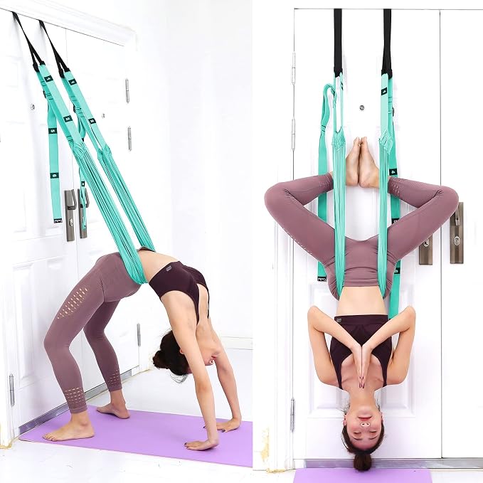 Tchrules Leg Stretcher Strap, Backbend Training Belt with Door Anchor, Flexibility Trainer Stretching Equipment Assist Stretch Strap for Fitness Gymnastics Dance Aerial Yoga Ballet