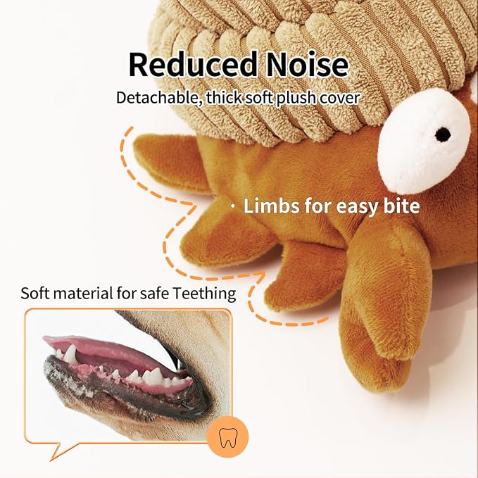 Interactive Dog Toys, Moving Squeaky Plush Dog Toy-Hermit Crab