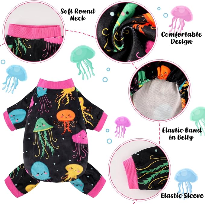 4 Pack Dog Pajamas Soft Lightweight Dog Recovery Suit Onesie Clothes for Small Medium Female Pet Boys Girls Dogs
