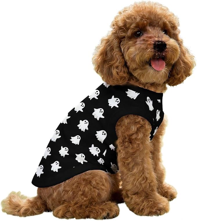 Halloween Pet Vest Spooky Pet Shirts Large | boo season Dog Shirt Vest cute pet Sleeveless Vests Ice Silk Dog T-Shirts holiday Dog Clothes Halloween Canine Wear