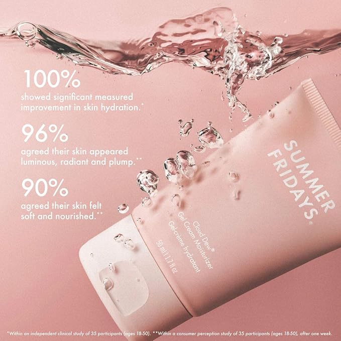 Summer Fridays Cloud Dew® Gel Cream Moisturizer - Lightweight Facial Moisturizer with Hyaluronic Acid, Coconut Water, Cherry Extract + Ceramides for Skin-Plumping Hydration (0.5 Fl Oz)