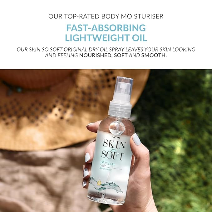 AVON SKIN SO SOFT Original Jojoba Oil Spray – Lightweight DRY Oil with Natural Moisturizing JOJOBA for Silky Smooth, Hydrated Skin 5.Fl Oz 150 ML (3-PACK)