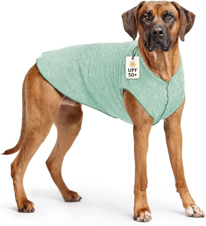 Goldpaw Dog Sun Shirt with UV Protection - Lightweight, Cooling Sun Protection Clothing for Large Dogs - Reduce Heat Absorption - Made in the USA - Machine Washable - Pistachio Green - Size 26