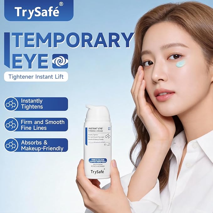 1.06oz PDRN & Calcium & Copper Peptides Temporary Eye Tightener - Reduce Eye Bags, Puffy Eyes, Dark Circles & Firm Wrinkle, Smile Line Instantly* | Hyaluronic, Collagen, Kojic, Caffeine