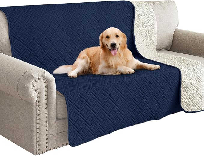 2026 Waterproof Bed Sofa Blanket (52"x82") Comfy Couch Sofa Mat for Dog Pets with Anti-Slip Back, Universal Incontinence Lightweight Liner Pad for Furniture Car Picnic etc Durable Washable, Navy Blue