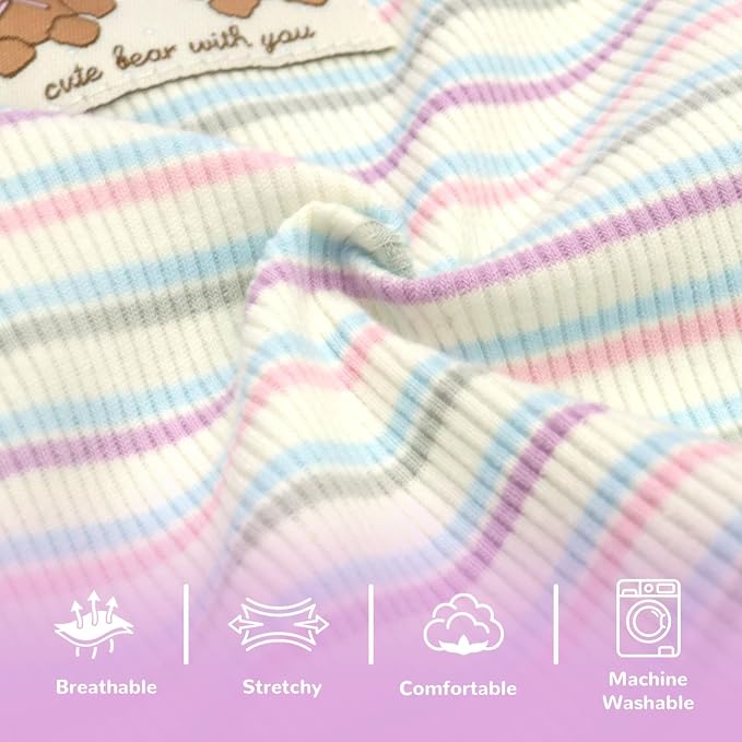 Small Dog Shirts Classic Striped Dogs Cats Clothes, Purple L | Soft Pet Tee Shirt, Breathable Dog Outfits with Exquisite Edging, Small Puppy Pajamas Chihuahua Yorki Party Daily Costumes