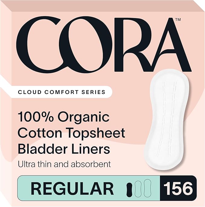 Cora 100% Organic Cotton Topsheet Bladder Liners (156 Regular Bladder Liners)