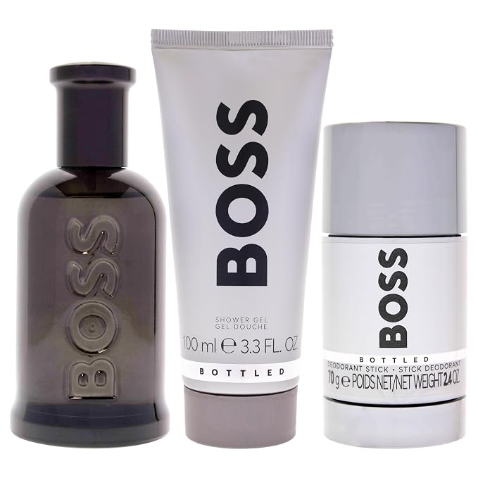 Hugo Boss/ Boss Bottled No. 6 for Men - 3 Pc Gift Set 3.3oz Parfum Spray, 3.3oz Shower Gel, 2.4oz Deodorant Stick