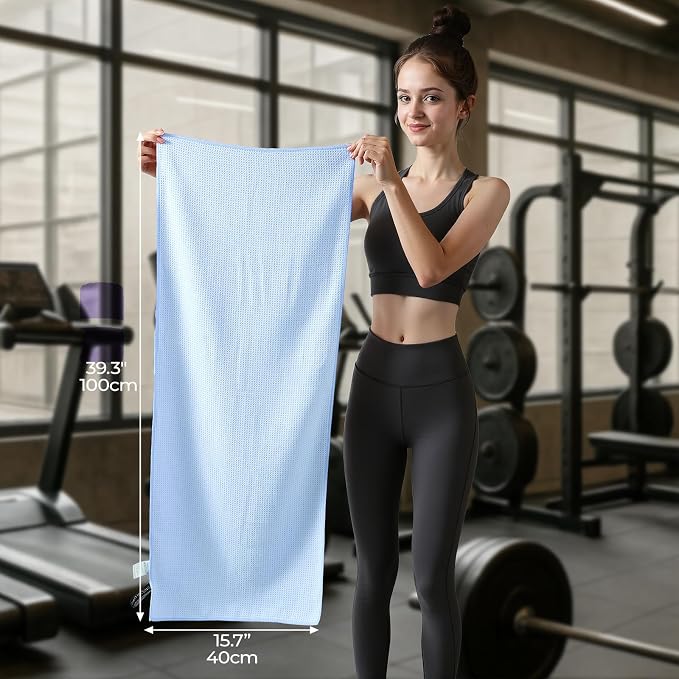 REDKISS 4 Pack Microfiber Gym Towels, Quick-Dry Sweat Towels for Workout, Yoga & Running, Soft Breathable, 39" x 16"