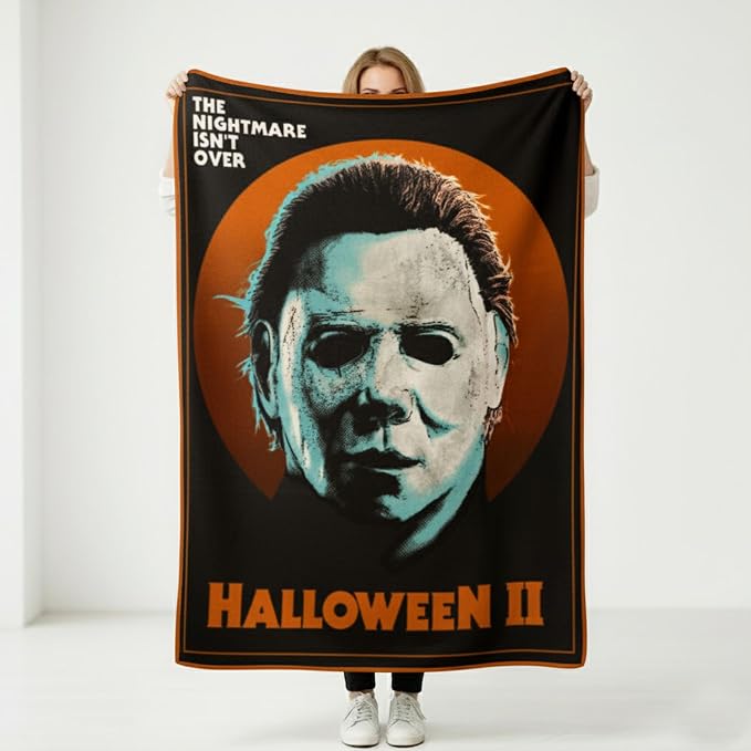 Silver Buffalo Halloween II, Fleece Throw Blanket, 45x60in | The Nightmare Isn't Over, Soft and Cozy, 180 GSM
