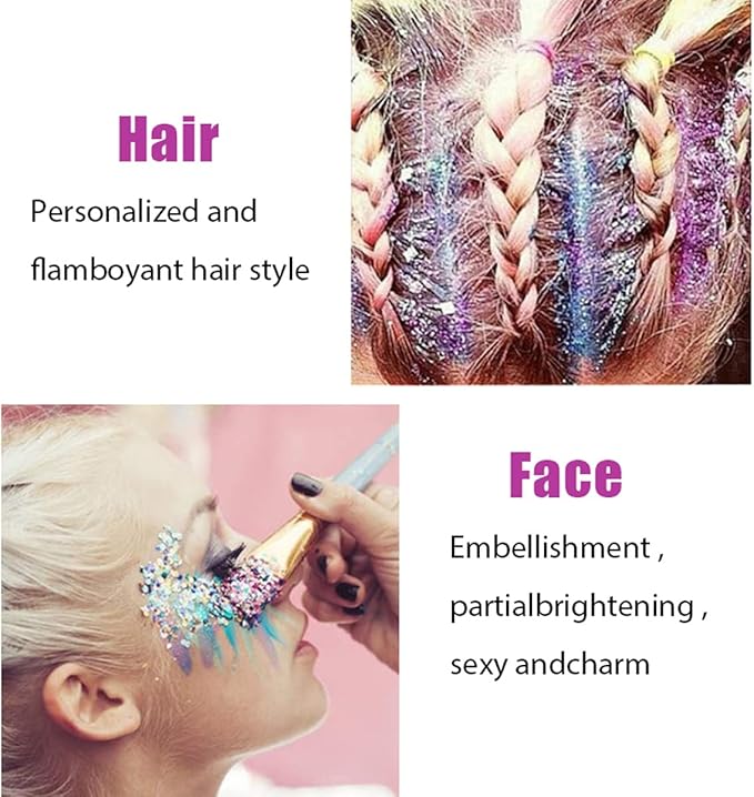 Blue Face Glitter Gel,4th of July Accessories, Independent Day Body Glitter Gel,Fourth of July Outfits for Women,Sparkling Hair Chunky Glitter Music Festival Rave Sequins,50ML