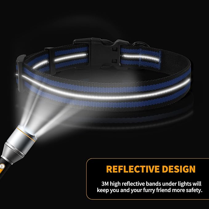 Mile High Life Reflective Dog Collar, Adjustable Lightweight Quick Release
