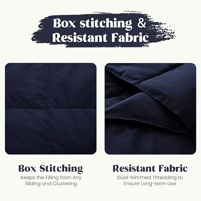 puredown® Soft Feather Down Throw Blanket Lightweight Packable Couch Throw for Indoor and Outdoor Use, Throw 50"X70", Navy