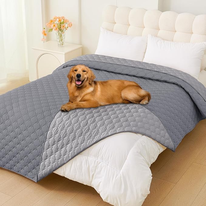 Smiry Waterproof Dog Bed Cover Blanket, Reversible Pet Blanket | Soft Reversible, Washable Leakproof Cats Dogs Couch Cover for Sofa, Couch, Furniture (82x82 Inch)