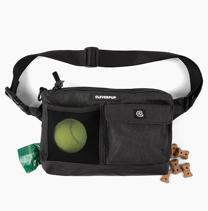 Cleverpup Walk & Train 2-in-1 Dog Walking Bag - Hands-Free, Graphite