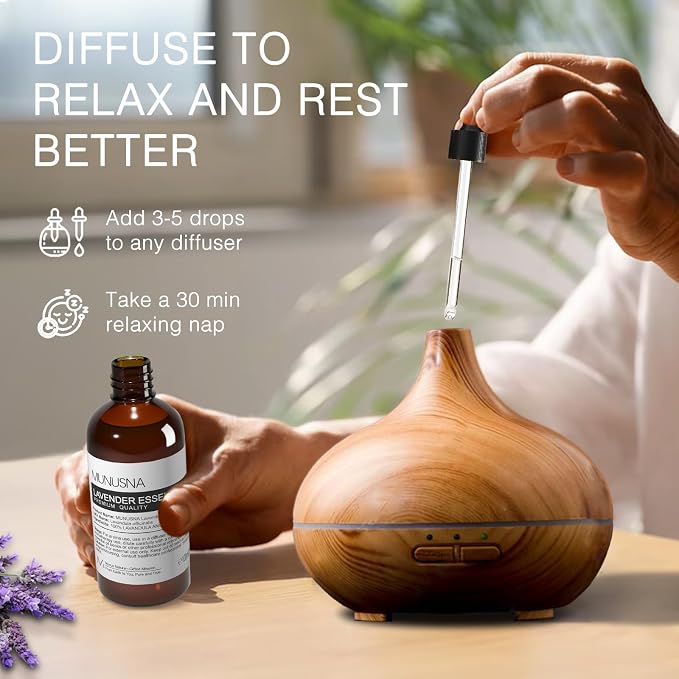 Lavender Essential Oil 100ML, 100% Natural and Pure Lavender Oils for Hair, Body, Skin, Massage, Home, Candle, Soap, Bath Bombs Making