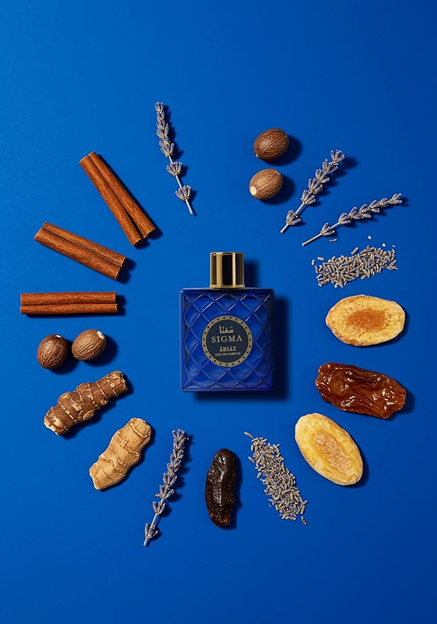 ARIAZ Sigma Men’s Eau De Parfum 3.4 Oz - Fresh Spicy Aromatic Cologne with Cinnamon, Nutmeg, Lavender, Amber & Woods - Daytime Fragrance for Spring & Summer