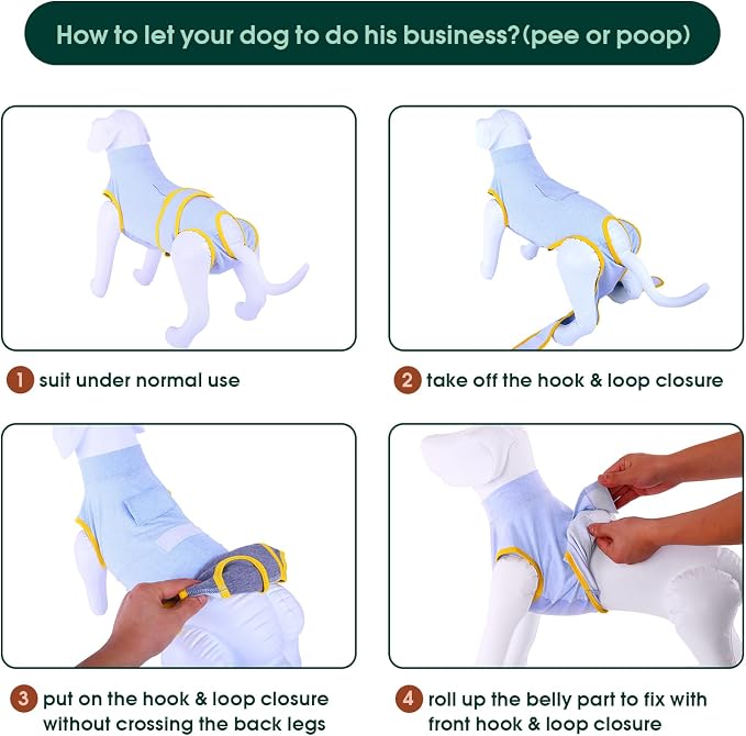 Kuoser Recovery Suit for Dogs Cats, Soft Dog Surgery Suit Female Male Spay | Professional Dog Onesie for Surgery, Substitute E-Collar & Cone, Prevent Licking Dog surgical suit Pet Neuter Suit
