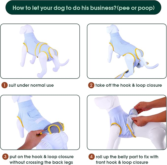 Kuoser Recovery Suit for Dogs Cats, Soft Dog Surgery Suit Female Male Spay | Professional Dog Onesie for Surgery, Substitute E-Collar & Cone, Prevent Licking Dog surgical suit Pet Neuter Suit