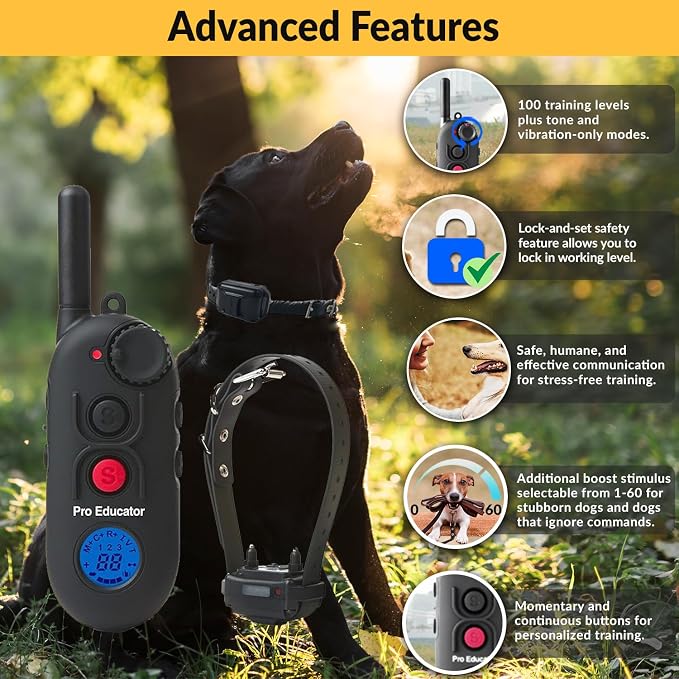 E-Collar Educator Pro PE-900 Dog Training Collar, 1 Dog, Black