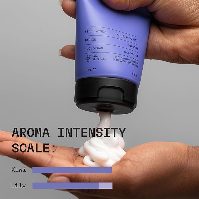 Bold Volume Hair Conditioner, EWG Verified, Infused with Rice Protein and Biotin, For Fine Hair, Volumizing + Texture, Clean Ingredients, Vegan, Fruity Scent, 8 Fl Oz