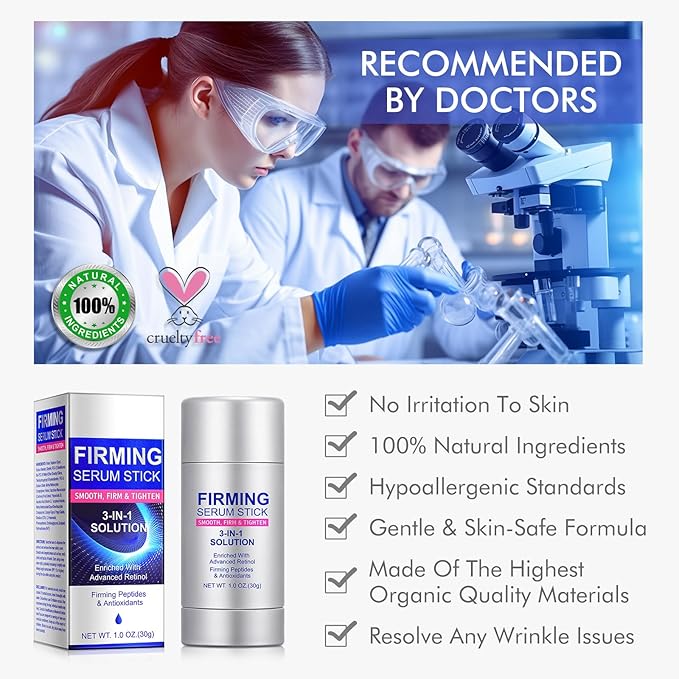 2Pack Advanced-Retinol Firming Serum Stick, 3-in-1 Face Firming Stick for Women, Smooth,Tighten and Firm Face,Neck & Jawline, Reduces Wrinkles, Hydrates & Nourishes Skin (1.0 OZ)