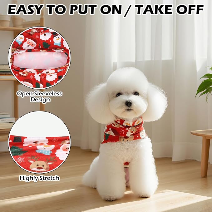 Christmas Cat Sweater Warm Fleece Pet Clothes for Cats Only | Soft Cat Vest Puppy Hoodie Coat, Fall Cold Winter Sweatshirt Pullover Clothing also for Small Dogs, Xmas L