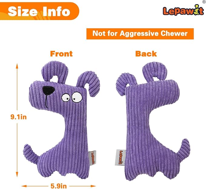 Squeaky Dog Toy for Small & Medium Dogs, Dog-Shaped Plush Toy
