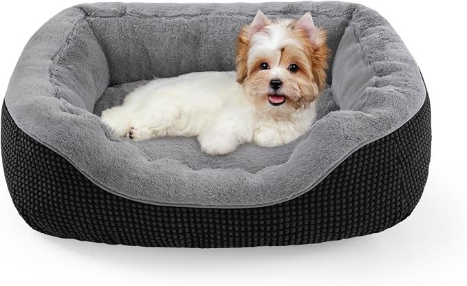 Small Dog Bed Orthopedic Warming Soft Calming Sleeping Durable with Anti-Slip Bottom