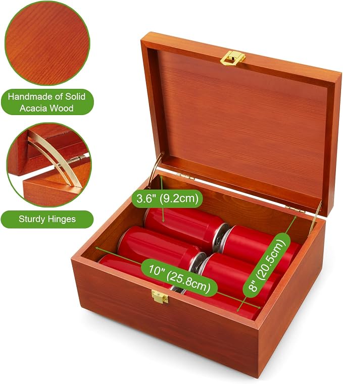 DRASTAR Wooden Keepsake Box, Large Storage Box with a Hinged Lid, Memory treasure box for Crafts and Photo Storage