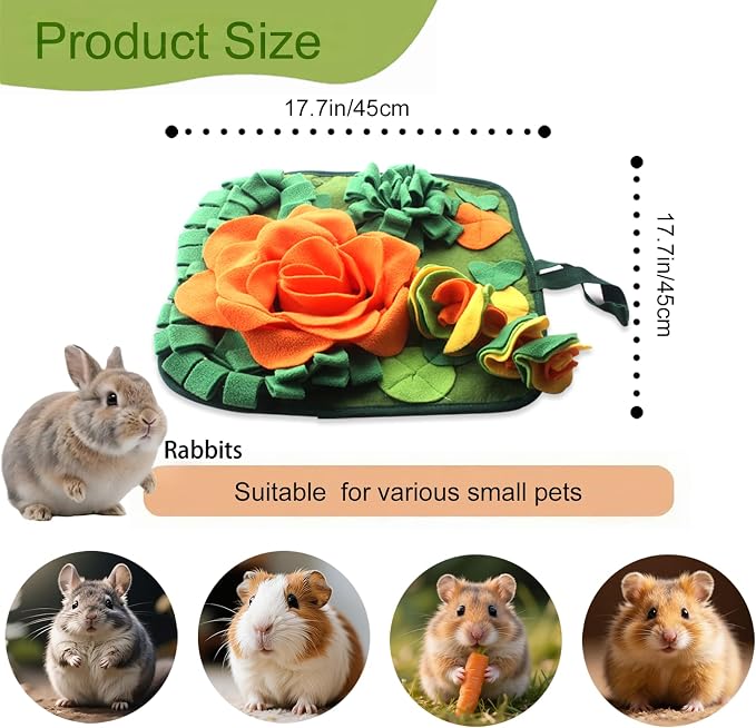 Rabbit Foraging Mat Bunny Snuffle Mat for Small Animal Puzzle Toy