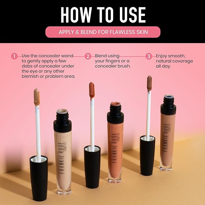 Frankie Rose Cosmetics Our Lil’ Secret Concealer - Full, Long Lasting Coverage for Dark Circles and Fine Lines - Easy to Blend - Soft, Smooth Complexion- Java