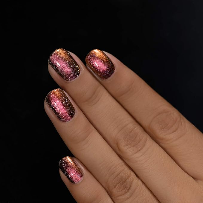 ILNP Greatness (H) - Red to Gold Holographic Ultra Chrome Nail Polish, Chip Resistant, 7-Free, Non-Toxic, Vegan, Cruelty Free, 12ml