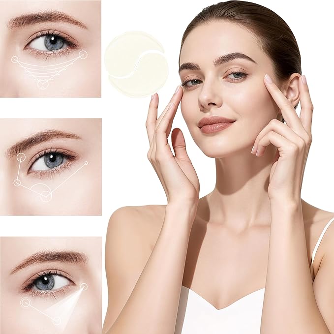 Calcium Volume Eye Patches, 30 Pairs Korean Hydrogel Under Eye Masks, Dark Circle and Puffy Eyes Treatment, Hydrating Anti-Wrinkle Skincare