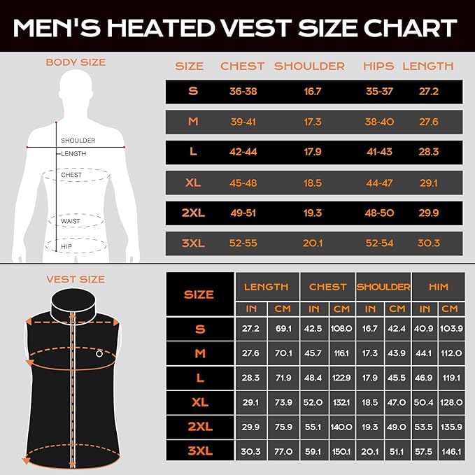 Heated Vest Men with Battery Pack Included, Electric Heating Vests Warm Winter for Hiking, 15-Zones/7.4V/16000mAh