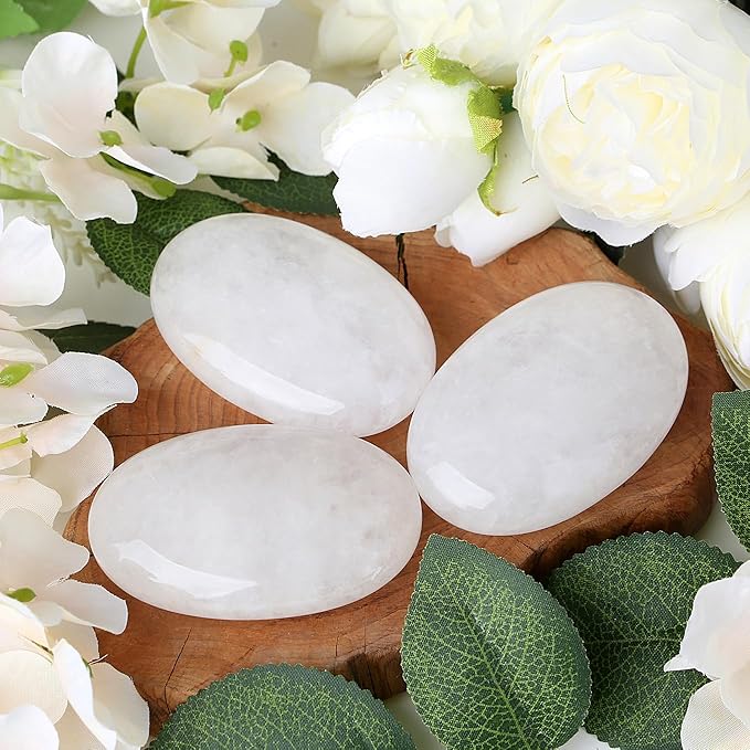ZHIYUXI 2.4" Clear Quartz Crystals Gemstones Crystals and Stones Crystal Decor Protection Crystals Worry Stone Energy Balancing Therapy Polished Stones Palm Stone Mediation Gifts 1PC