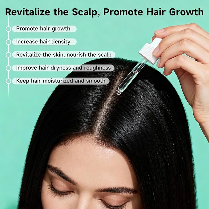 Hair Growth Serum for Thinning & Frizzy Hair, 30mL Vegan & Natural Multi Peptide Serum for Hair Growth, Suitable for Men & Women.