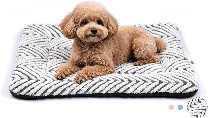 Mora Pets Dog Crate Pad Washable Cat Dog Bed for Crate Flat Pet Kennel Mat | Soft Dog Cat Bed Mat, Puppy Crate Pad for Dog Cages Cozy Sleeping Liner, Cute Pet Pillow Cushion Anti Slip Small Grey 24 x 18