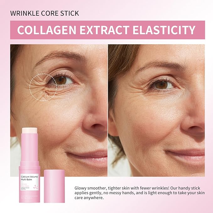 Hydrating Multi Eye Balm Stick, All-in-One Hydrating Lip Balm Firming eye balm Stick Neck Cream Make Up Base, Reduce Wrinkle Vegan & Cruelty-Free Under Eye Balm