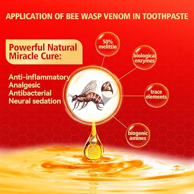 KeLeek 10% Nano-Hydroxyapatite Bee Wasp Venom Toothpaste for Remineralizing Enamel & Sensitive Relief,Gingivitis Bleeding Gum Treatment Repair, Fights Plaque,Whitening Teeth - 120MIN Fresh Breath