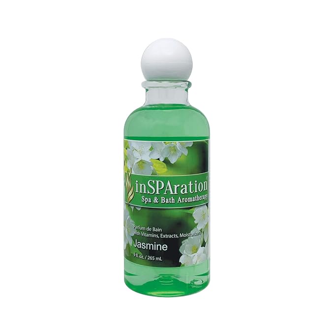inSPAration Spa and Bath Aromatherapy 119X Spa Liquid, 9-Ounce, Jasmine,Green