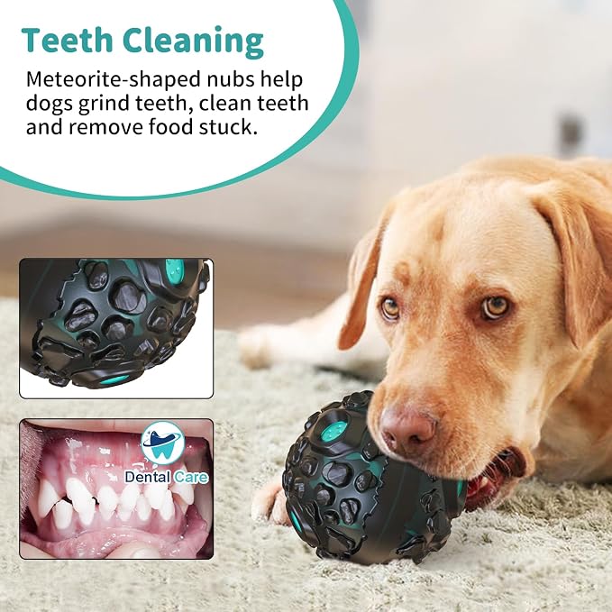 Dog Giggle Balls for Aggressive Chewers Interactive Dog Toy Ball | Fun Squeaky Sound to Keep Them Busy, Durable Rubber Chew Toys, for Small Medium Large Dogs, Indoor & Outdoor, Blue
