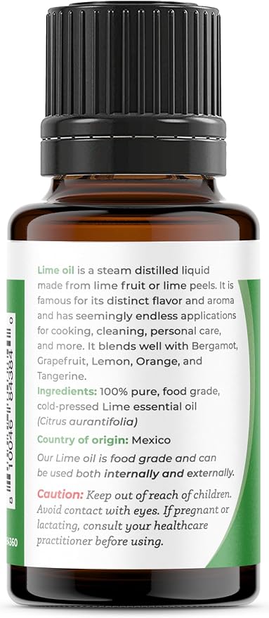 Viva Doria Lime Essential Oil, 100% Pure, Natural, Mexican Lime Essential Oil, Undiluted, for Aromatherapy | Food Grade, 15 mL (0.5 Fluid Ounce)