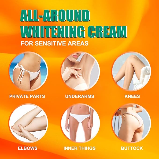 Skin Bleaching Cream, Skin Lightening for Intimate Area, Whitening Cream Underarms, Knees, Elbows, Inner Thigh, Bikini Line, Armpit, Natural Formula Dark Spot Remover