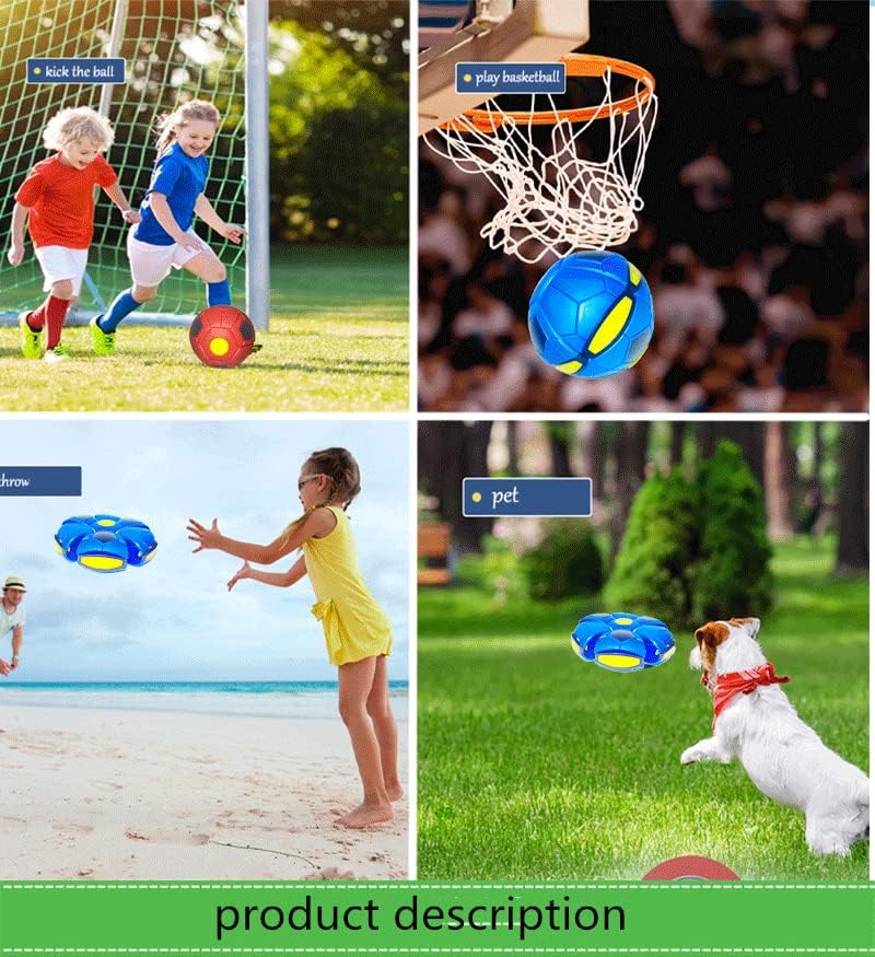 UFO Magic Ball 3-Light, Flat Toys Creative Flying Saucer Balls for Dogs