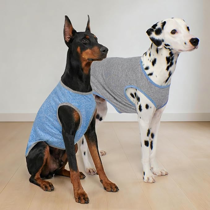 KYEESE 2Pack Dog Shirt for Large Dogs Sun Protection Tank Top for Summer | Reflective for Safety, Lightweight & Breathable, Shedding Control, Skin-Friendly for Sensitive Dogs, Easy On/Off, Quick Dry
