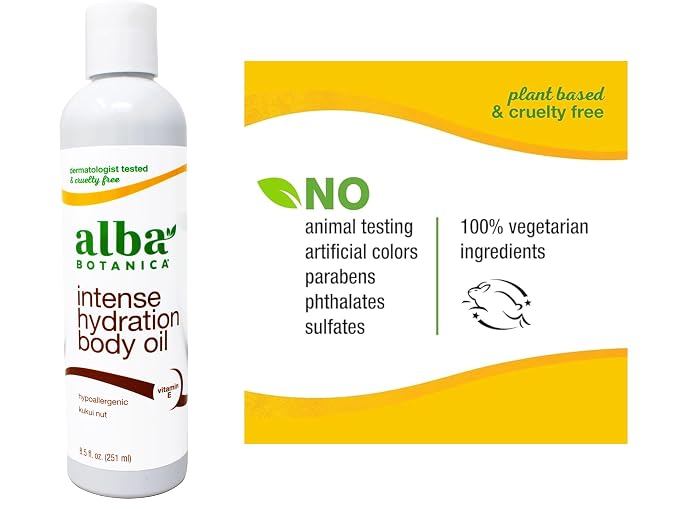 Alba Botanica Kukui Nut Organic Body Massage Oil, 8.5 Ounce - 6 per case.