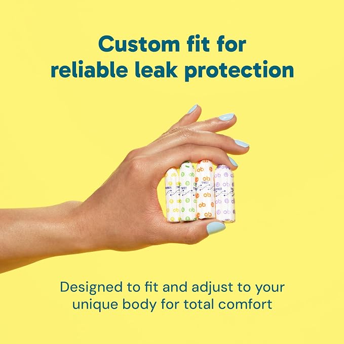 o.b. Tampons No Applicator, Fragrance-Free - 40ct | Applicator-Free Tampons Super Plus, Feminine Care, ob Tampon Super Plus, Period Products