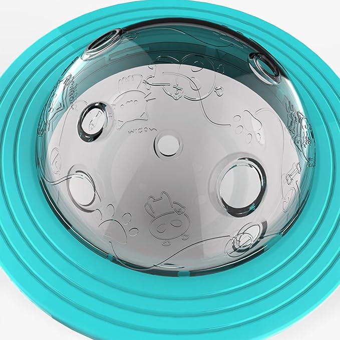 Dog Treat Dispenser Toy Planet Shaped Interactive Dog Toys Slow Feeder Treat Puzzle Dog Toy for Dogs Bite Resistant PC Roller for Training and Indoor Outdoor Play 6.5 in (Yellow)